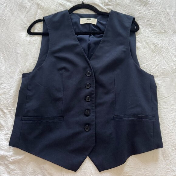 Stradivarius Navy Blue Vest - Picture 1 of 7